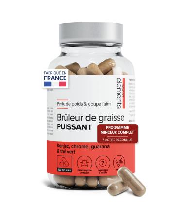 Br leur De Graisse Puissant & Coupe Faim - Programme Minceur Complet 6 Actions - Konjac Chrome Gymnema Th Vert & Guarana - 100 Gelules V g tales - Vegan - Beyond Elements