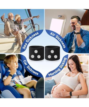 Buy Eouiav Acupressure Bracelets - 2 Pairs for Pregnancy & Travel Sickness | Black & White - Buy Online on GoSupps.com