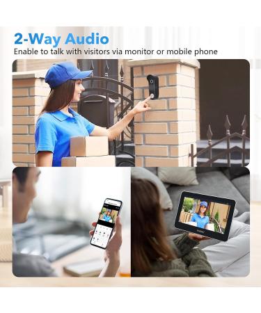 ACEBELL 1080P Wireless WiFi Video Doorbell Intercom System | 7''Touch Screen | Motion Detection | No Monthly Fees | Tuya APP Support - Buy Online on GoSupps.com