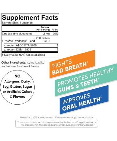 BioGaia Prodentis Fresh Breath | Oral Probiotics + Zinc | Fights Bad Breath & Halitosis | Boosts Fresh Breath | Promotes Healthy Gums & Teeth | Fresh Mint Flavor | 30 Dental Probiotic Lozenges - Buy Online on GoSupps.com