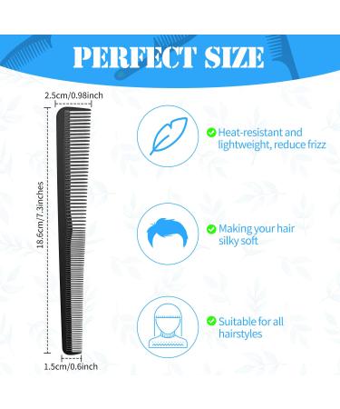 6-Piece Carbon Fiber Salon Hairdressing Comb Set - Fine & Wide Tooth, Heat Resistant Tapering Barber Comb for Men and Women - Buy Online on GoSupps.com