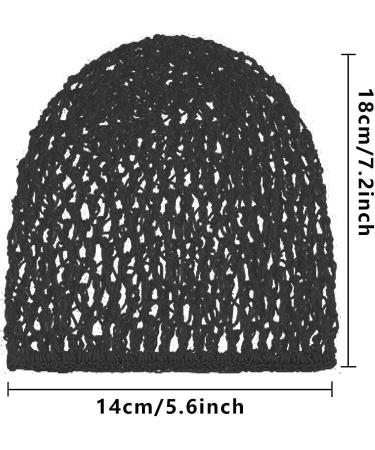 Uyeesi 2 Pcs Mesh Crochet Hair Net Cap - Rayon Hair Snood Hat for Women, Black Blue - Buy Online on GoSupps.com