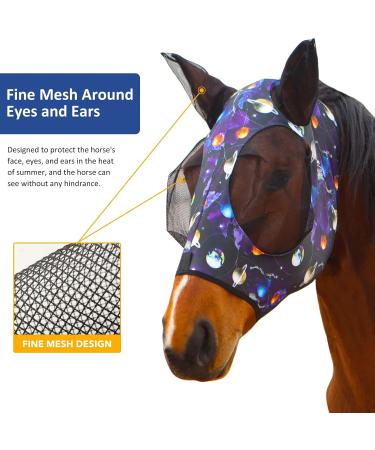 Harrison Howard Stretchy Horse Mask | UV Protection Comfortable & Breathable | Size M COB (Medium) - Buy Online on GoSupps.com