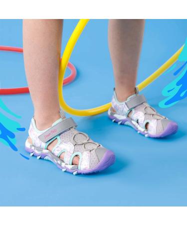 DREAM PAIRS Kids Sandals - Boys & Girls Outdoor Summer Sport Velcro Shoes - Light Grey Purple - 33 EU - Buy Online on GoSupps.com