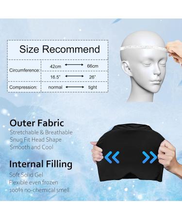Baogaier Migraine Mask - Reversible Cooling Gel Cap for Headache Relief Stress Relief and Eye Comfort | Reusable Black Cooling Hat - Buy Online on GoSupps.com