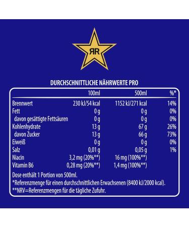Rockstar Energy Drink Blueberry - Caffeinated Refreshing Energy Drink (12 x 500ml) - International Shipping Available - Buy Online on GoSupps.com