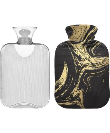 Black Gold Marble Heat Bottle - 2L | Pain Relief Heating Bag for Cramps | International Shipping - Buy Online on GoSupps.com
