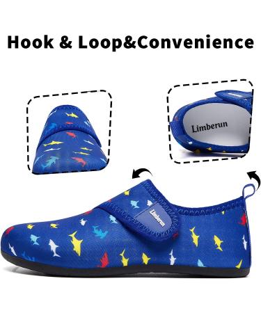 Limberun Kids Water Shoes - Quick-Dry Aqua Sports Barefoot Shoes for Boys and Girls | Non Slip Pool Beach Socks for Toddler Shoe 11-11.5 | Lightweight Shark-blue Design - Buy Online on GoSupps.com