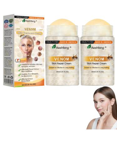 Aeehfeng Bee Venom Skin Repair Cream Advanced Bee Venom Firming Serum Stick Firming & Wrinkle-Reducing Cream Hydrating Natural Ingredients Suitable for All Skin Types (2 Bottle)