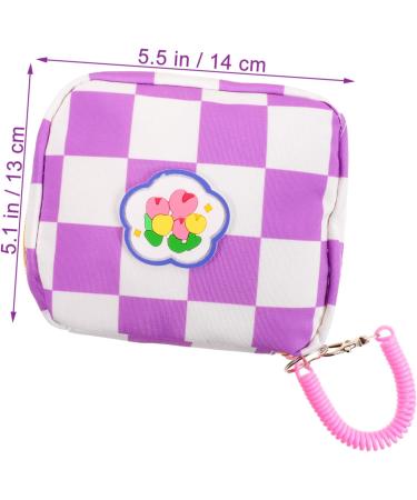 Healifty Aunt's Towel Storage Bag Set - Mini Clutch Organizer Pouch for Women | Portable Period Bag with Zipper Closure and Button Tampon Holder - Pu Violet - Buy Online on GoSupps.com