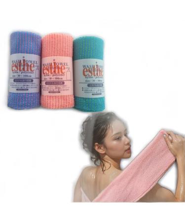esthe Exfoliating Shower Towel Rip-Resistant Exfoliating Washcloth for All Skin Types 3set - Made in Japan