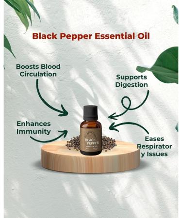 MM Black Pepper Essential Oil - 15 ml Bottle Pack of 1 (Piper nigrum) for Aromatheraphy - Buy Online on GoSupps.com
