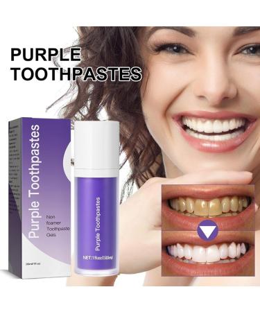 Purple Toothpaste for Teeth Whitening Purple Toothpaste Purple Teeth Whitening Tooth Stain Removal Teeth Whitener Teeth Whitening Booster (1pc) - Buy Online on GoSupps.com