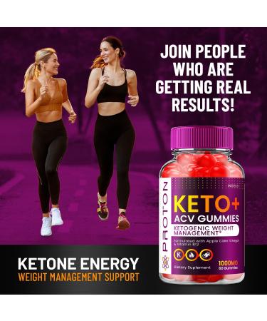 Proton Keto ACV Gummies 2-Pack | 1000mg Apple Cider Vinegar & B12 | Advanced Keto Support | 120 Gummies Total - Buy Online on GoSupps.com