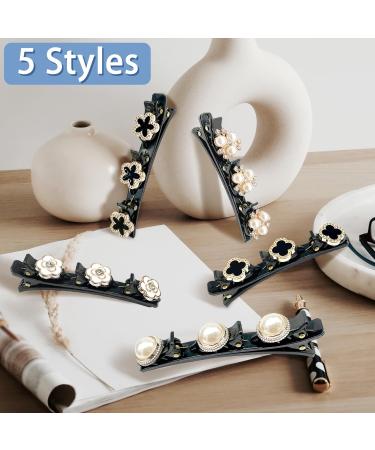 5 Piece Crystal Hair Clips Set for Women | Double-Layer Duck Beak Hair Clips for Everyday & Party - Buy Online on GoSupps.com