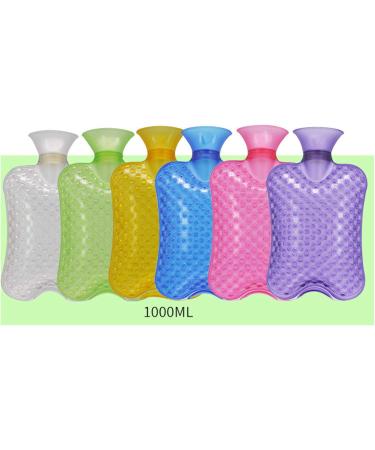 WSLCN 1000ML Hot Water Bottle with Velvet Cover - Transparent Non-Slip Explosion-Proof (Blue) | International Shipping Available - Buy Online on GoSupps.com