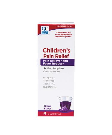 Quality Choice Children's Acetaminophen Pain Reliever Grape 4 FL OZ