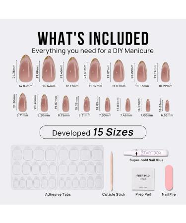 BTArtbox Cat Eye Fall Press On Nails - 3D Metallic Almond Medium Nails 15 Sizes Glossy Finish - Perfect Fit & Easy Application - Buy Online on GoSupps.com