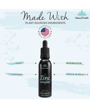 Balanced Health Zinc Complex - Immune System Support Liquid Drops (Peppermint, 2oz, Vegan) - Buy Online on GoSupps.com