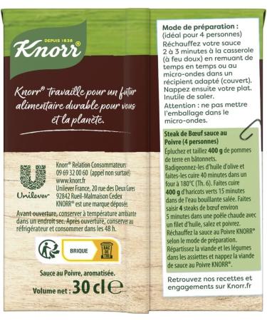 Knorr Pepper Sauce with Fresh Cream 4 Parts 30 cl - Pack of 4 - Buy Online on GoSupps.com