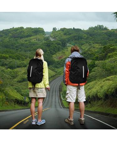 LAMA 2 Pack Waterproof Backpack Rain Cover - Reflective Rucksack Protector for Outdoor Activities | Black Medium - Buy Online on GoSupps.com