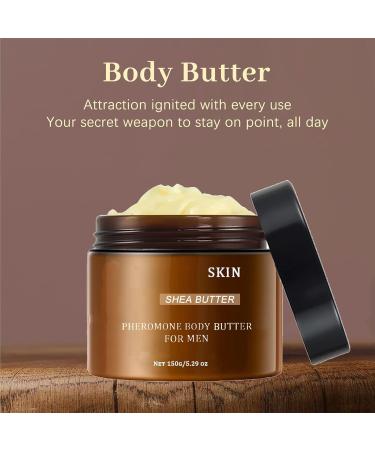 Scented Body Butter for Men - 150g Moisturizing Body Care Cream | Natural Nourishing Lotion for Men | Professionals Travelers Fathers Husbands Boyfriends Morning Routine - Buy Online on GoSupps.com