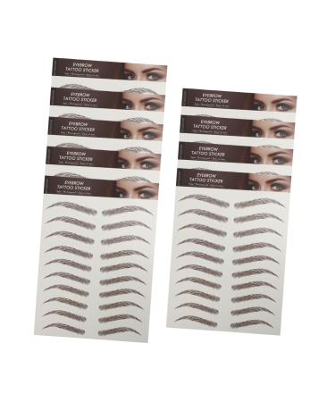 OHPHCALL 9 Sheets Waterproof Eyebrow Stickers Eyebrow Stickers Waterproof Temporary Brow Tattoos 6d Template