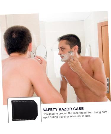 MAGICLULU 2-Piece Razor Storage Travel Case for Men - Durable PU Material Compact and Convenient - 6x4cm x 2pcs - Buy Online on GoSupps.com