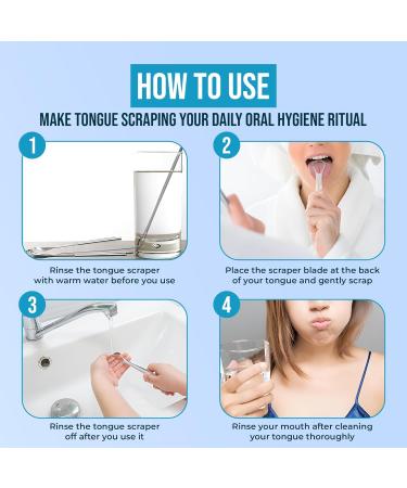 Buy Stainless Steel Tongue Cleaner & Scraper - Cure Bad Breath | Hygienic & Medical Grade for Adults & Kids | 2 Pcs 30g - Buy Online on GoSupps.com
