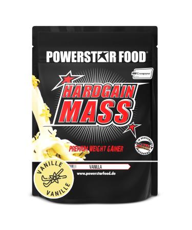 Powerstar Hardgain Mass 1600G |Weight Gainer with creatine & without sugar additiveMass strength & fast muscle building |German production |Mass Gainer Shake to gainVanilla vanilla 1.6 kg (1 Pack)