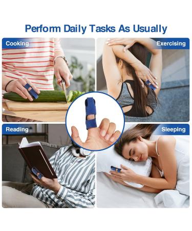 Echify Upgraded Finger Splints - 1Pc Full Coverage Finger Protector Mallet Finger Support Brace Trigger Finger Splint Finger Straightener for Arthritis & Broken Knuckle Immobilization Blue - Buy Online on GoSupps.com