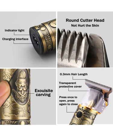 Professional Cordless Hair Clippers for Men - Rechargeable Barber Trimmer with Guide Combs (Gold) - Buy Online on GoSupps.com