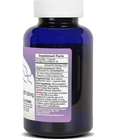 Nootropics Depot Cycloastragenol 10% Capsules | 100mg | 30 Count | Immune Support & Cellular Health | Lengthen Telomeres - Buy Now - Buy Online on GoSupps.com