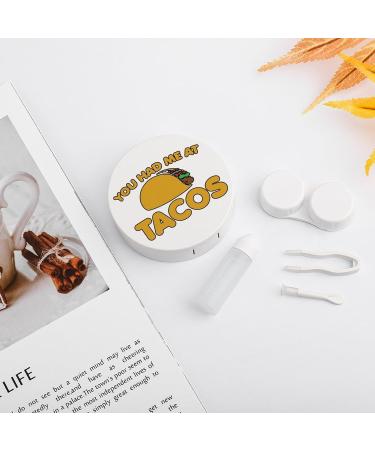 Buy You Had Me at Taco Cute Contact Lens Case - Portable Round Storage Kit with Mirror for Daily Use | International Shipping Available - Buy Online on GoSupps.com