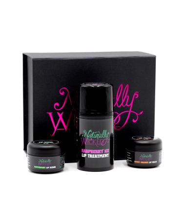 Naturally Wicked 3 Step Lip Kit - Lip Scrub | Lip Treatment | Lip Balm (Orange)