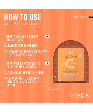  GYADA COSMETICS GYADA COSMETICS Radiance Booster Sheet Mask illuminating sheet face mask provides antioxidant action against signs of aging and expression based on vitamin C 15 ml - Buy Online on GoSupps.com