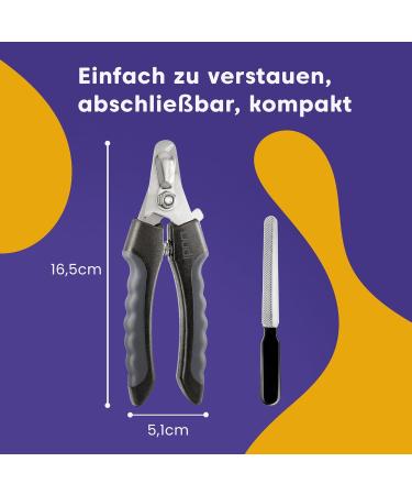Dudi Pet Claw Scissors for Dogs Cats Rabbits & Guinea Pigs - Safe Nail Cutter & Grinder Set - Large Black/Gray - Buy Online on GoSupps.com