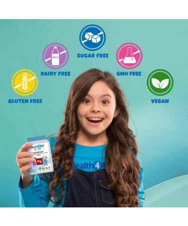 Health4All Kids Magnesium Chewable Tablets - Vegan Citrate Sleep Aid for Anxiety, Sleep, and Ticks - 90 Count (Pack of 1) - Buy Online on GoSupps.com