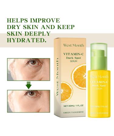 Vitamin C Serum With Green Tangerine Extract - Vitamin C Serum for Face - Plant Based Anti Wrinkle & Dark Circle Serum - Brightening Serum for Dark Spots - Skin Care Serum for Hydrating and Smooth - Buy Online on GoSupps.com