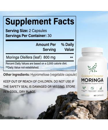 SUUDUUL Golden Chapter Pure Moringa 120 Count (2 Bottles) Plant-Based Daily Wellness Formula Naturally Sourced Moringa Leaf Supplement for Everyday Well-Being - Buy Online on GoSupps.com