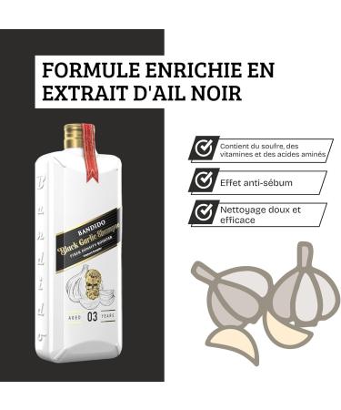Bandido Black Garlic Anti-Hair Loss and Growth Stimulating Shampoo | For Men and Women | Fast Growth Reduces Hair Loss | Repairing and Root Activating Shampoo | 350ml - Buy Online on GoSupps.com