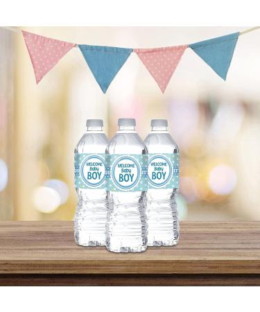 Welcome Baby Boy Water Bottle Stickers - Gender Reveal Wrappers - It's a Boy Labels - Baby Shower Decorations Blue (Set of 32) - Buy Online on GoSupps.com
