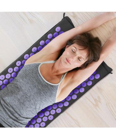 Buy AkuPressurmatte Acupressure Set - Black & Purple Nail Mat for Pain Relief | International Shipping Available - Buy Online on GoSupps.com
