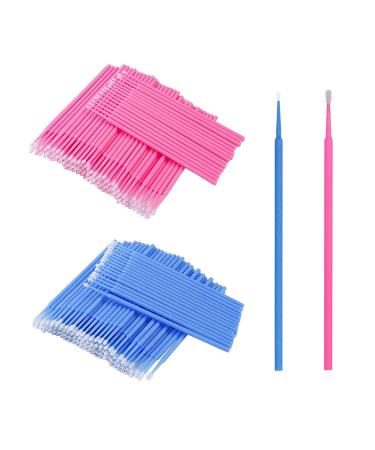 Takuza 200 pieces disposable eyelash brush for eyelash extensions eyelash lifting accessories lashes graft make-up cleaning sticks oral and cleanliness (pink+blue) 200 pieces rose/blue - Buy Online on GoSupps.com