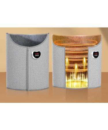 Caulo round foot warmer 8-speed setting with thermostat timer automatic tilt of 45 and overheating protection for the office and at home (grizzle)