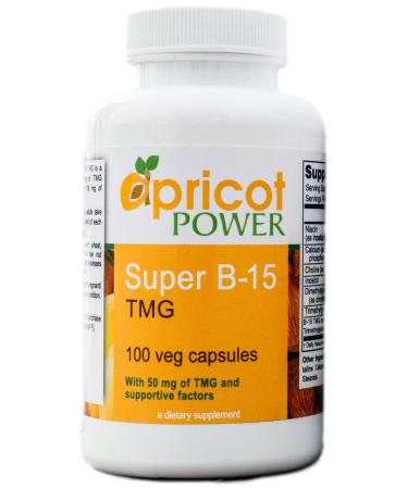 Apricot Power Super B-15 Non Toxic Pangamic Acid - Health Oxygen Levels & Energy - 100 Veg Caps