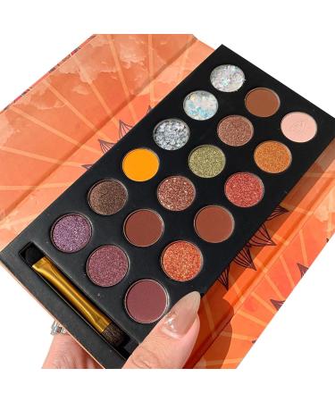 18 Colors Nude Eyeshadow Palette Long Lasting Multi Reflective Shimmer Matte Sequins Pressed Pearls Eye Shadow Makeup Pallet Highly Pigmented Blending Powder Nc