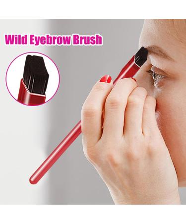 Eyebrow Brush Square Eyebrow Makeup Brush Professional Eyebrow Brush Soft Nylon Bristles Hairline Eyebrow Drawing Tool Wild Eyebrow Brush Eyebrow Beauty Tool for Brow Wax Red - Buy Online on GoSupps.com