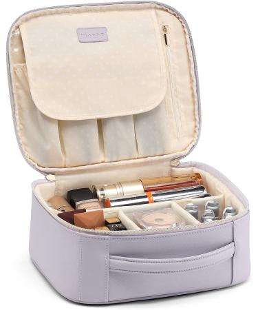 Vlando Travel Cosmetic Bag Organizer with Dividers - Purple | For Makeup, Brushes, Toiletries, Jewelry - Buy Online on GoSupps.com