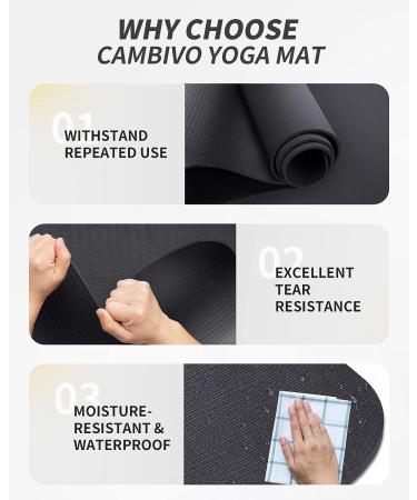 CAMBIVO Extra Long Yoga Mat for Women and Men - Non Slip Exercise Mat for Pilates, Fitness, Barefoot Workouts - 84 x 30 x 1/4 - Home Gym Studio - Black - Buy Online on GoSupps.com
